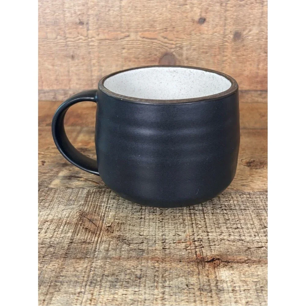 Crate & Barrel 18th Street Black Stoneware Mug